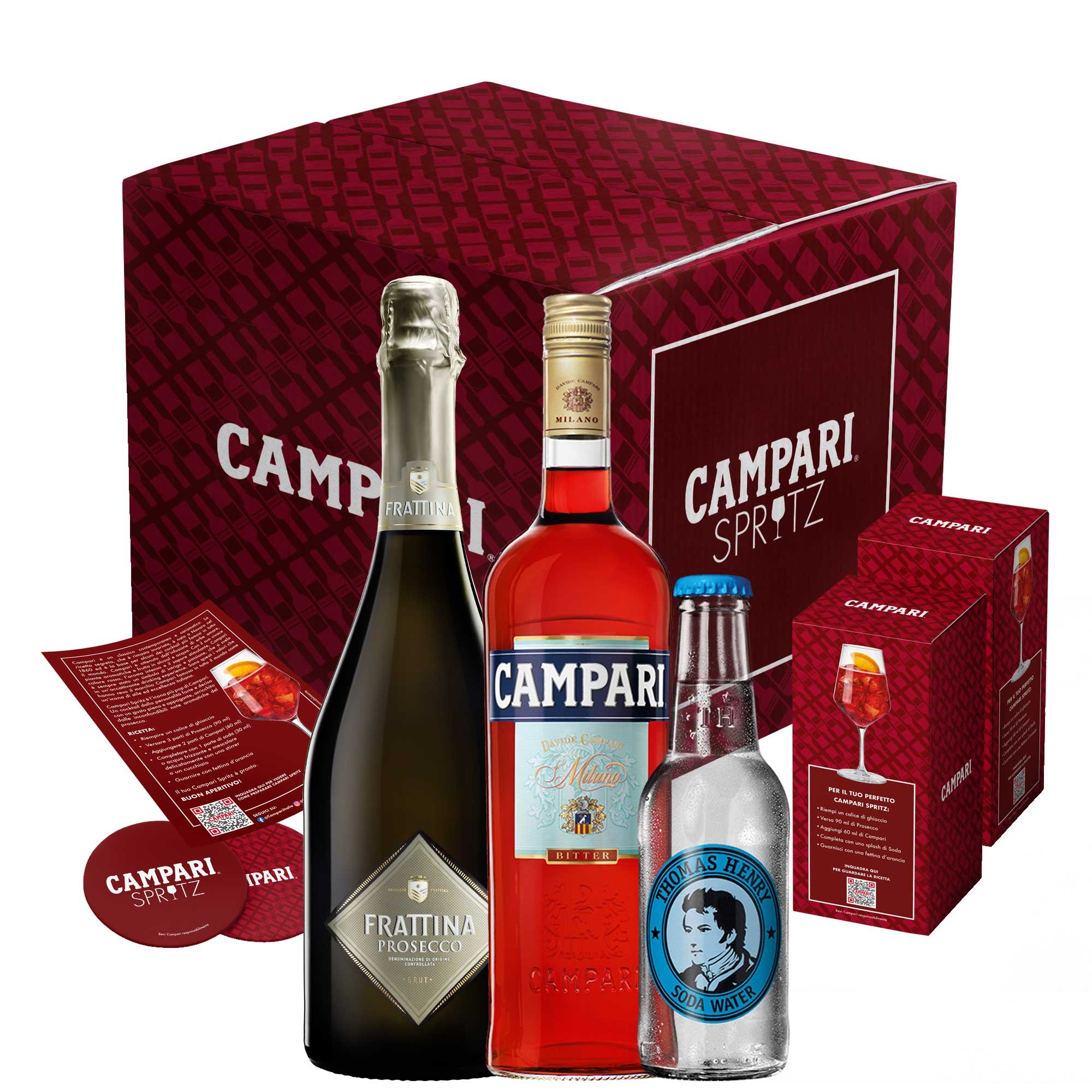 Kit Spritz con Prosecco Ghiaccio Bicchieri Aperol e Soda