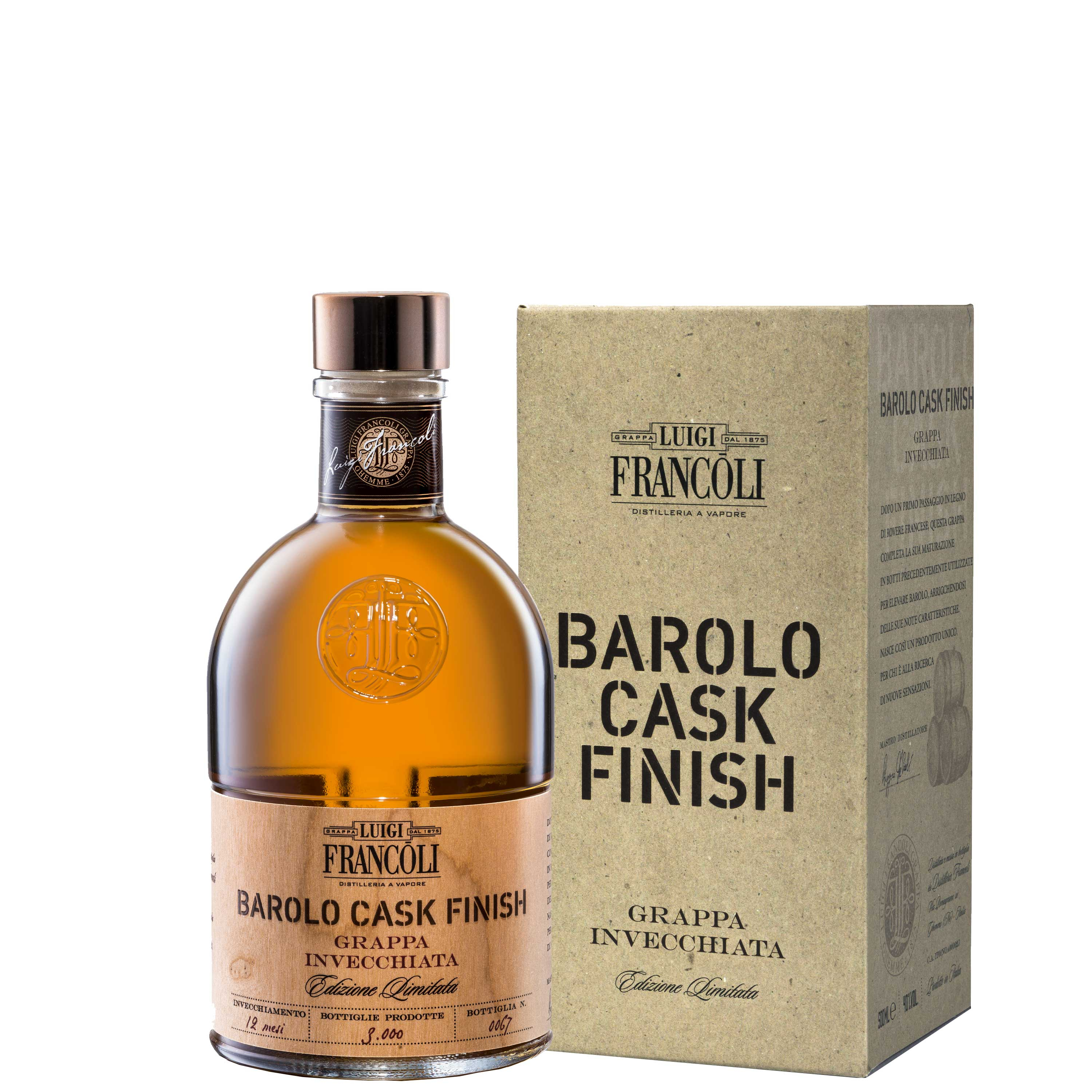 Grappa Barolo Cask Finish - Luigi Francoli (0.5l)