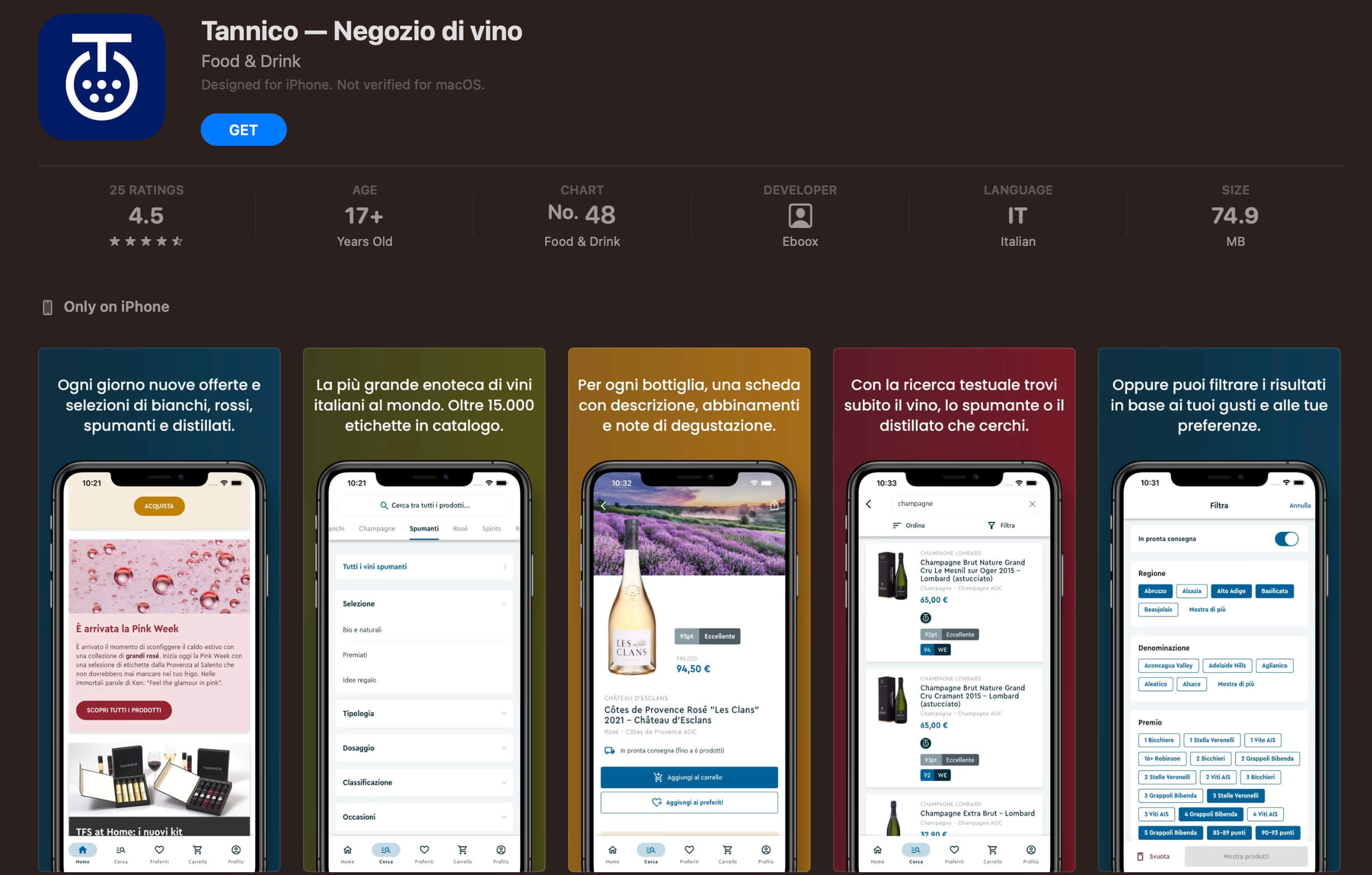 app vino 2024 Tannico